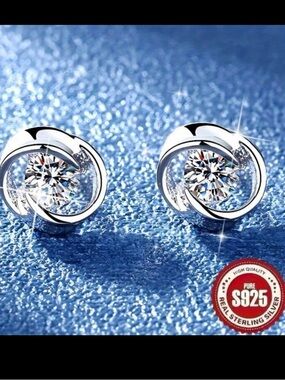 925 Sterling Silver Cubic Zirconia Stud Earrings